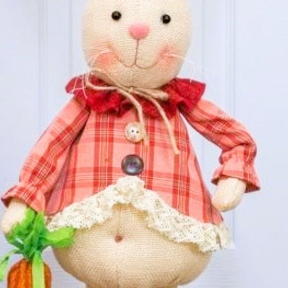 Khaki Plaid Bunny Stander - Picture 2 of 4